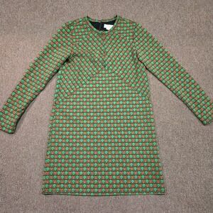 Maeve Anthropologie Dress Womens S Green Orange Geometric Cutout Mod Shift Mini